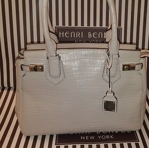 Henri Bendel Carlyle Croc Embossed Blush Pink